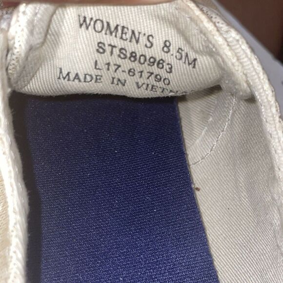 Sperry Crest Edge Metallic Sneakers Women’s Sz 8.5 Lace Up Oatmeal Cushion Beige - Picture 7 of 11